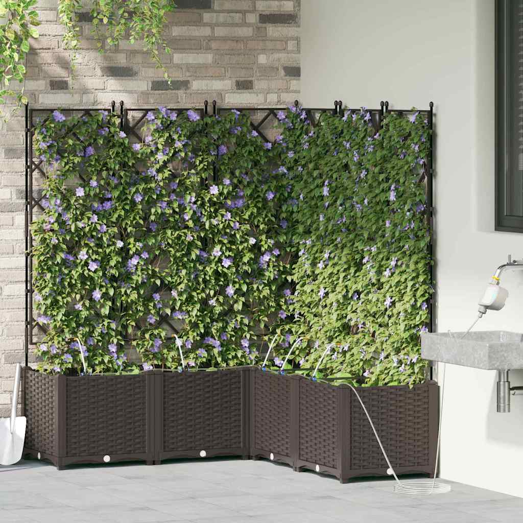 vidaXL Ζαρντινιέρες κήπου Καφέ 120 x 120 x 142 cm Ατσάλι