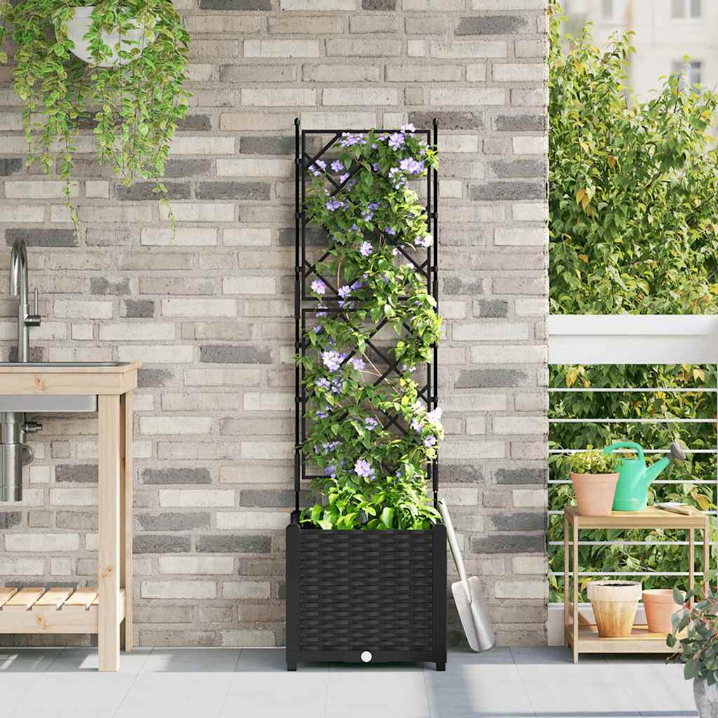 vidaXL Κηποτινάκι με Τρέλα Μαύρο 40 x 40 x 143 εκ. PP