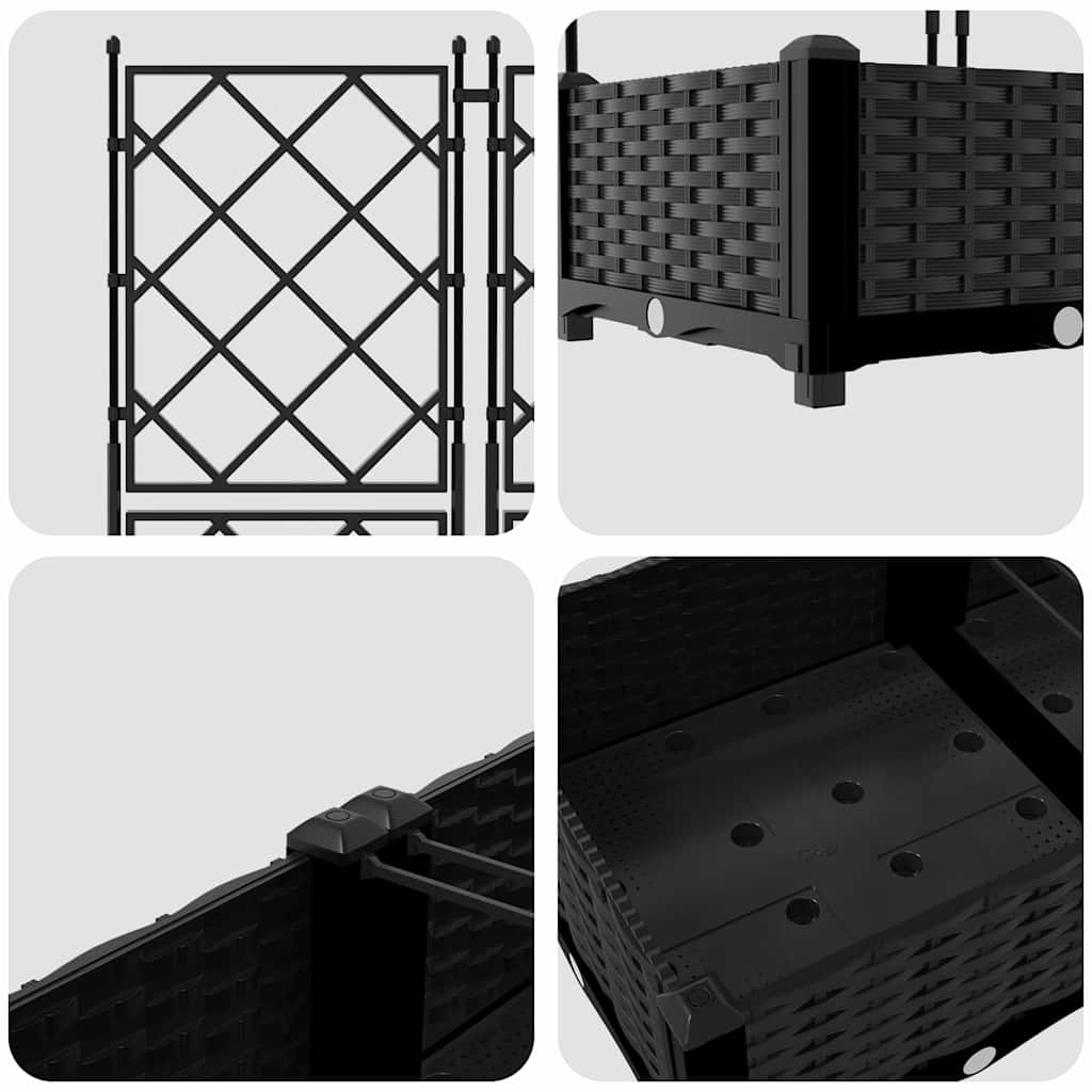 vidaXL Κηποτινάκι με Τρέλα Μαύρο 80 x 40 x 125.5 εκ. PP