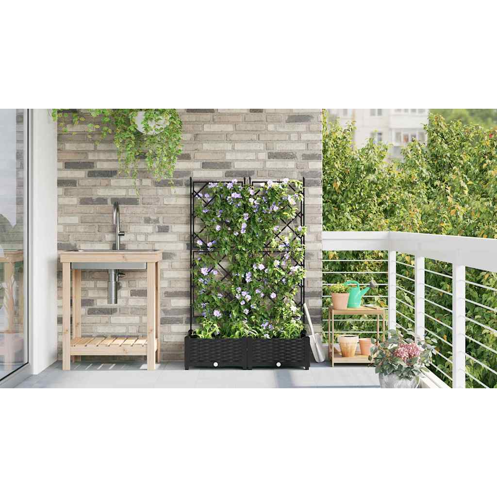 vidaXL Κηποτινάκι με Τρέλα Μαύρο 80 x 40 x 125.5 εκ. PP