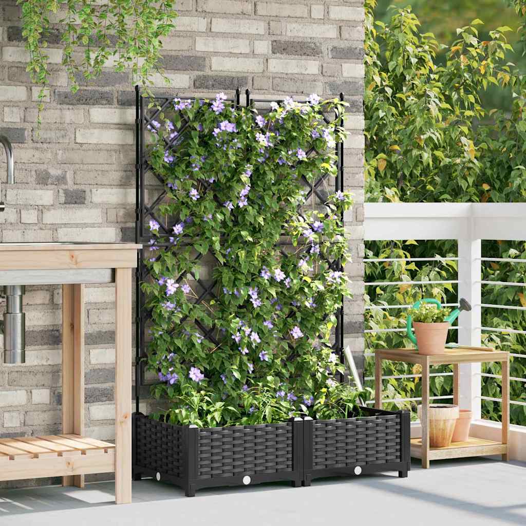 vidaXL Κηποτινάκι με Τρέλα Μαύρο 80 x 40 x 125.5 εκ. PP
