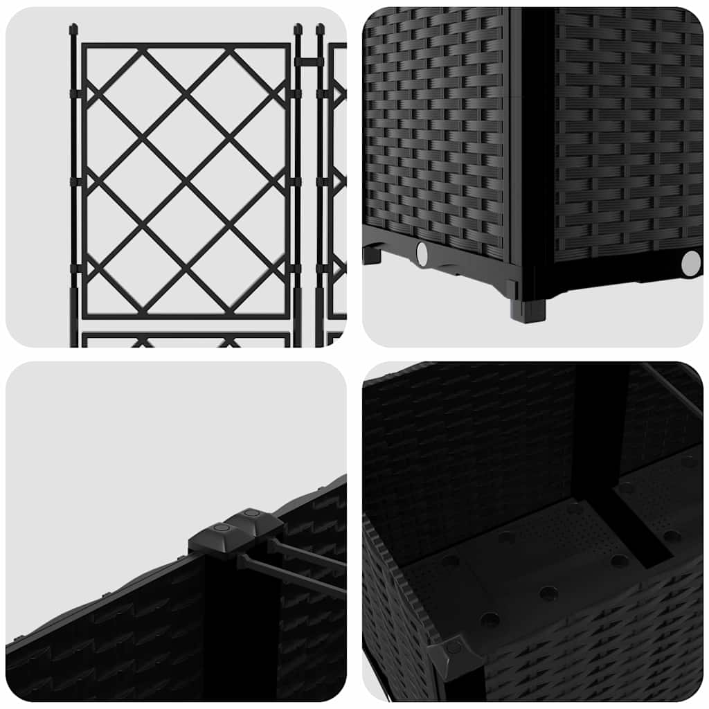 vidaXL Κηποτινάκι με Τρέλα 3 pcs Μαύρο 80 x 80 x 143 εκ. PP