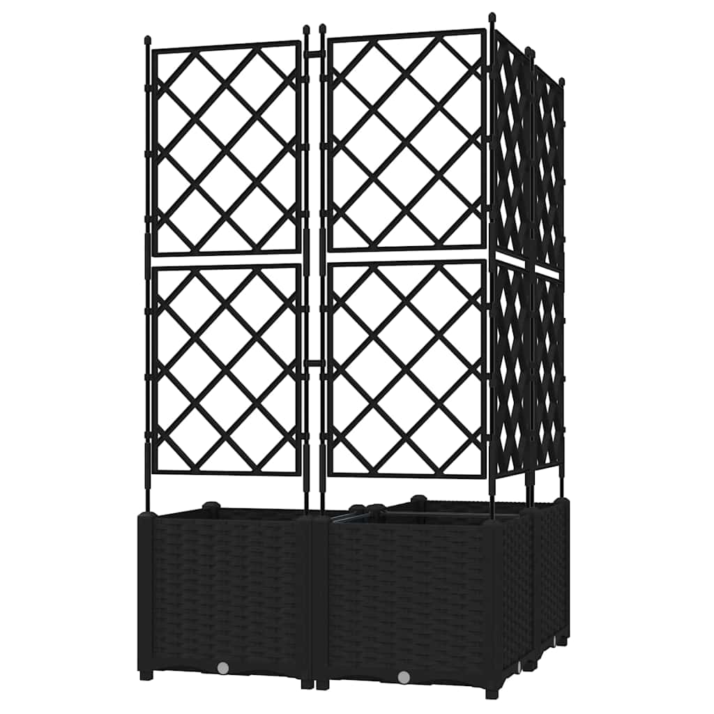 vidaXL Κηποτινάκι με Τρέλα 3 pcs Μαύρο 80 x 80 x 143 εκ. PP