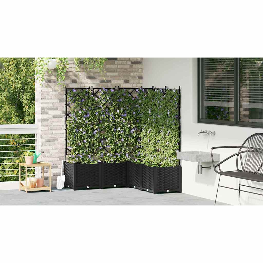 vidaXL Κηποτινάκι με Τρέλα 5 pcs Μαύρο 120 x 120 x 143 εκ. PP
