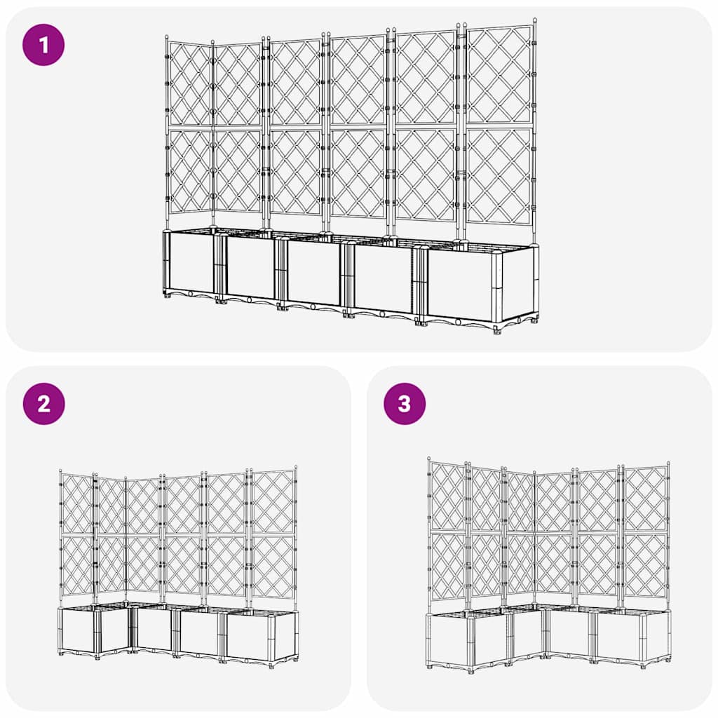 vidaXL Κηποτινάκι με Τρέλα 5 pcs Μαύρο 120 x 120 x 143 εκ. PP