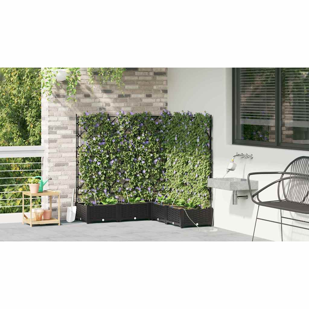 vidaXL Ζαρντινιέρες κήπου Μαύρο 120 x 120 x 126 cm Ατσάλι