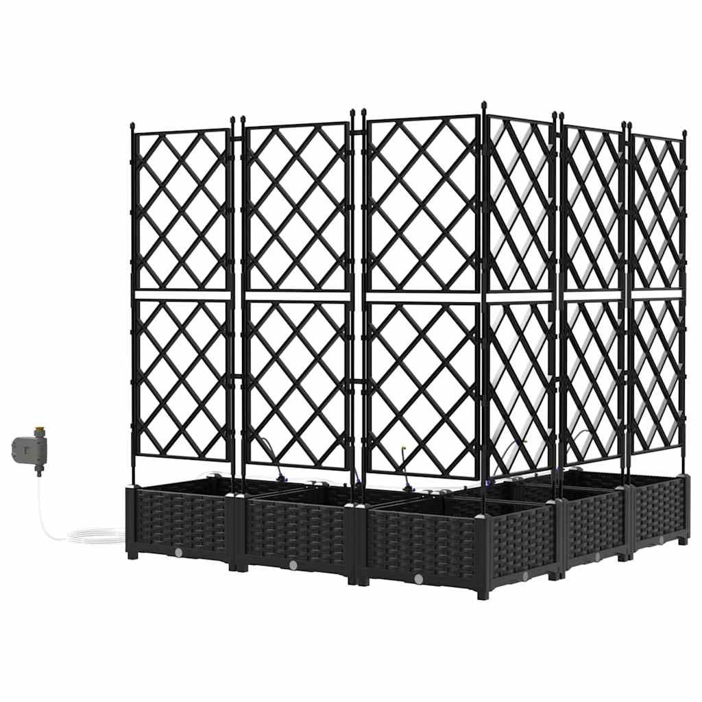 vidaXL Ζαρντινιέρες κήπου Μαύρο 120 x 120 x 126 cm Ατσάλι
