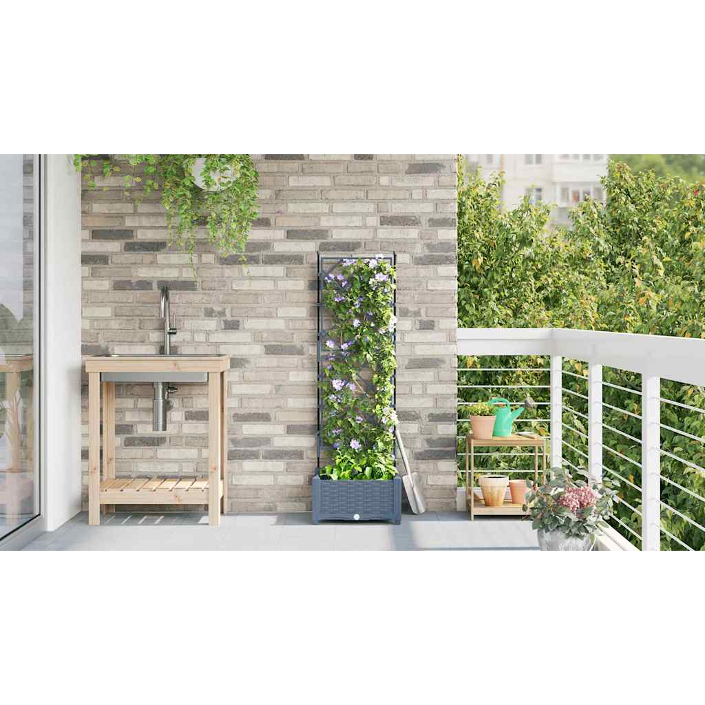 vidaXL Κηποτινάκι με Τρέλα Ανοιχτό γκρι 40 x 40 x 125.5 εκ. PP