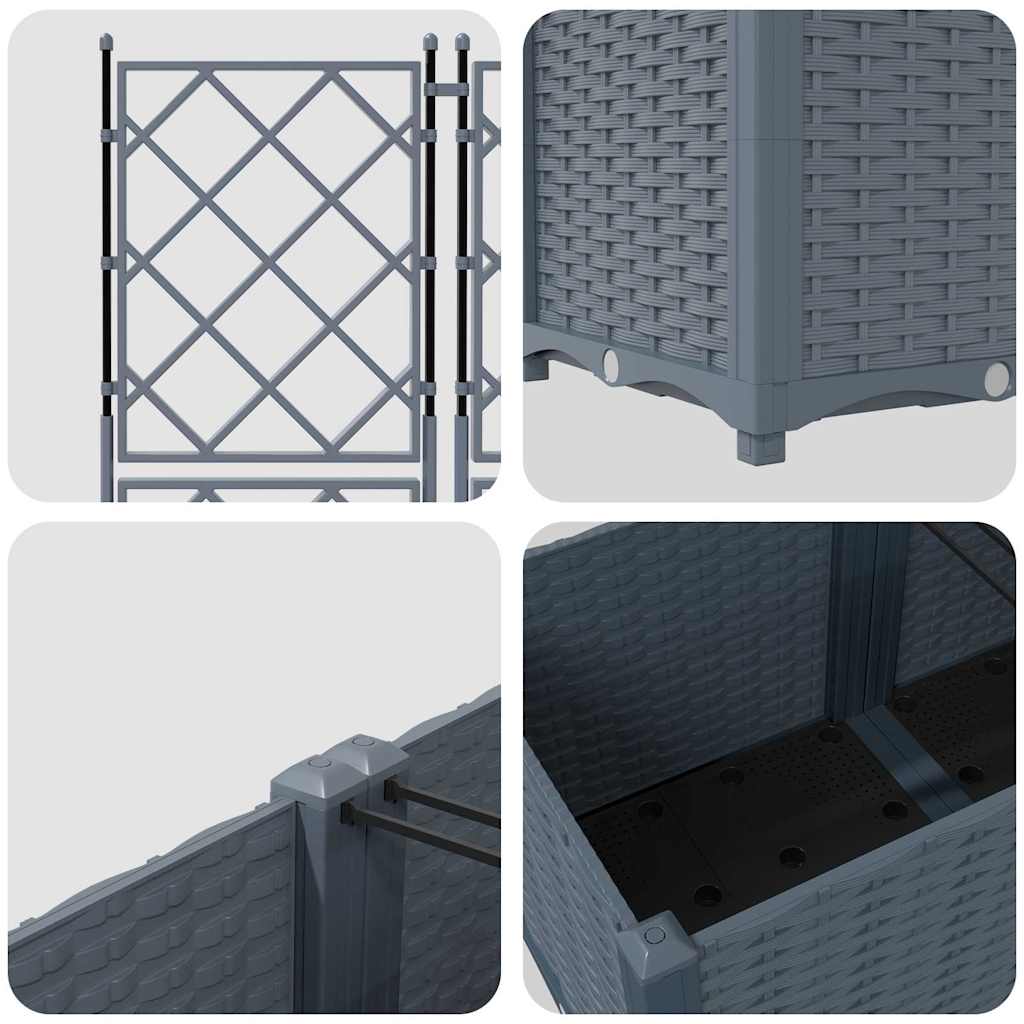 vidaXL Κηποτινάκι με Τρέλα 2 pcs Ανοιχτό γκρι 80 x 40 x 143 εκ. PP