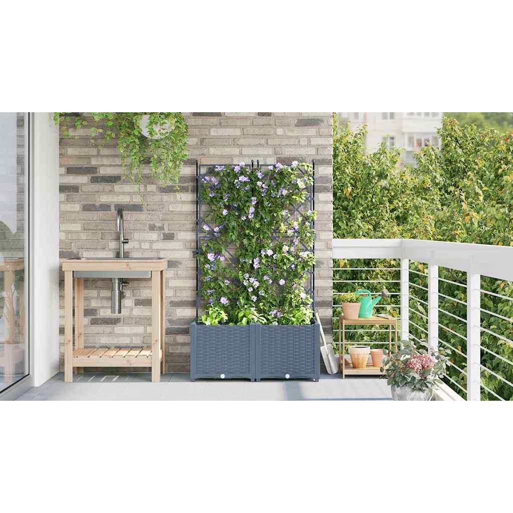 vidaXL Κηποτινάκι με Τρέλα 2 pcs Ανοιχτό γκρι 80 x 40 x 143 εκ. PP
