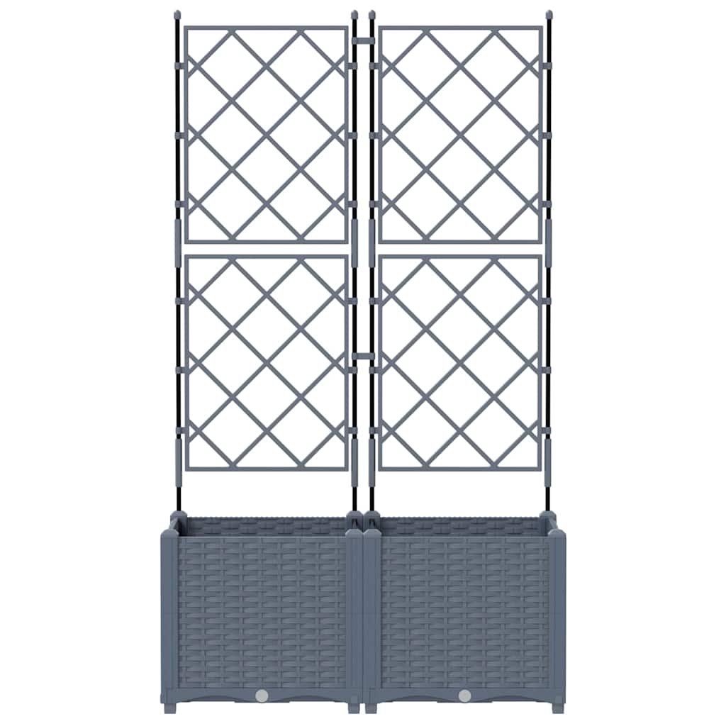 vidaXL Γλάστρα Κήπου 2 τμχ. Ανοιχτό Γκρι 80 x 40 x 143 εκ. PP