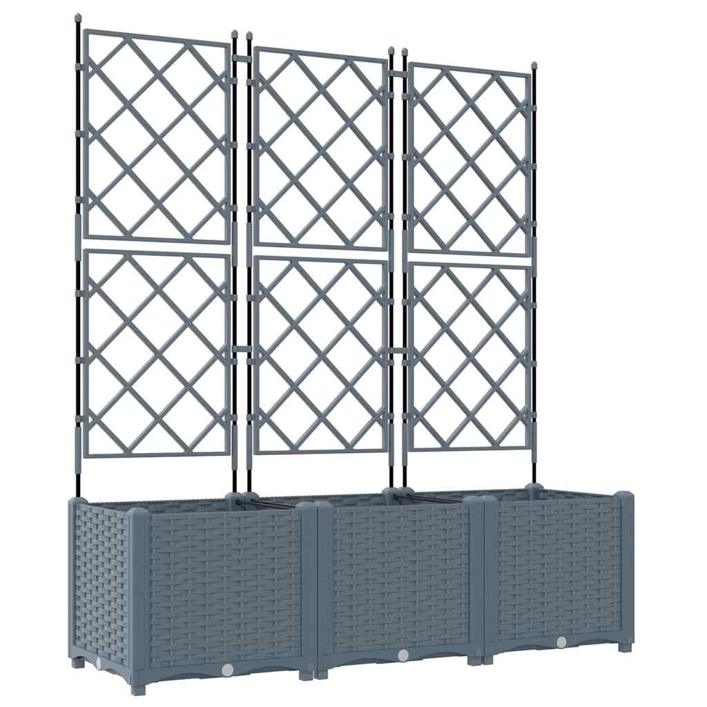 vidaXL Κηποτινάκι με Τρέλα 3 pcs Ανοιχτό γκρι 120 x 40 x 143 εκ. PP