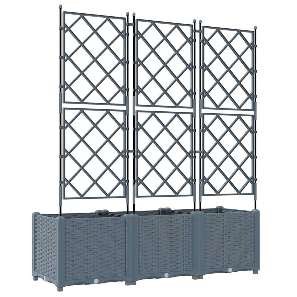 vidaXL Κηποτινάκι με Τρέλα 3 pcs Ανοιχτό γκρι 120 x 40 x 143 εκ. PP