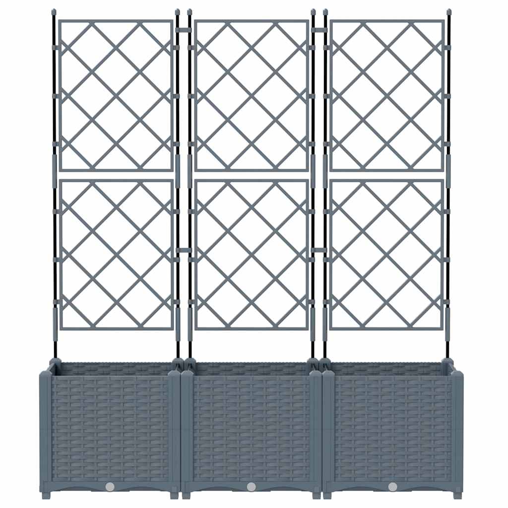 vidaXL Κηποτινάκι με Τρέλα 3 pcs Ανοιχτό γκρι 120 x 40 x 143 εκ. PP