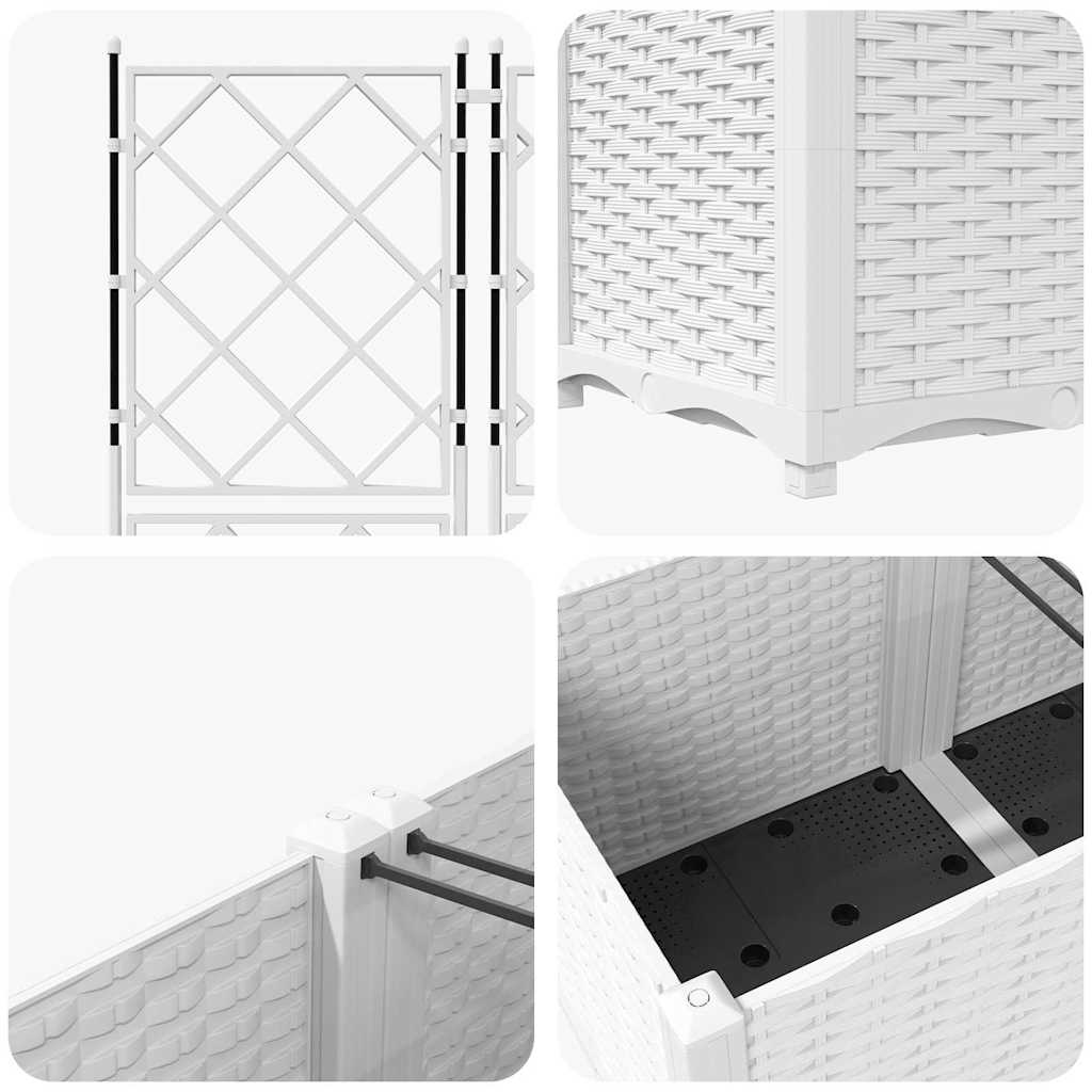 vidaXL Κηποτινάκι με Τρέλα 2 pcs Λευκό 80 x 40 x 143 εκ. PP