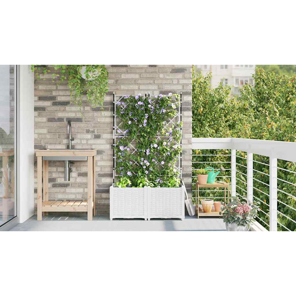 vidaXL Κηποτινάκι με Τρέλα 2 pcs Λευκό 80 x 40 x 143 εκ. PP