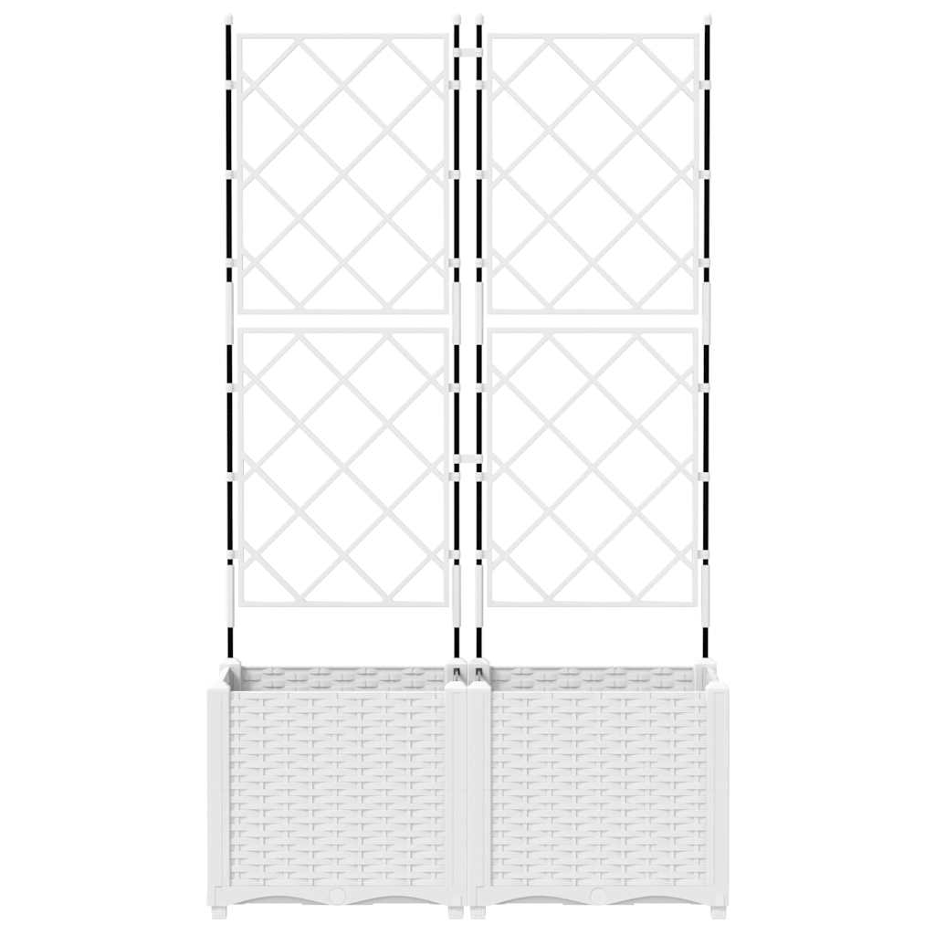 vidaXL Κηποτινάκι με Τρέλα 2 pcs Λευκό 80 x 40 x 143 εκ. PP