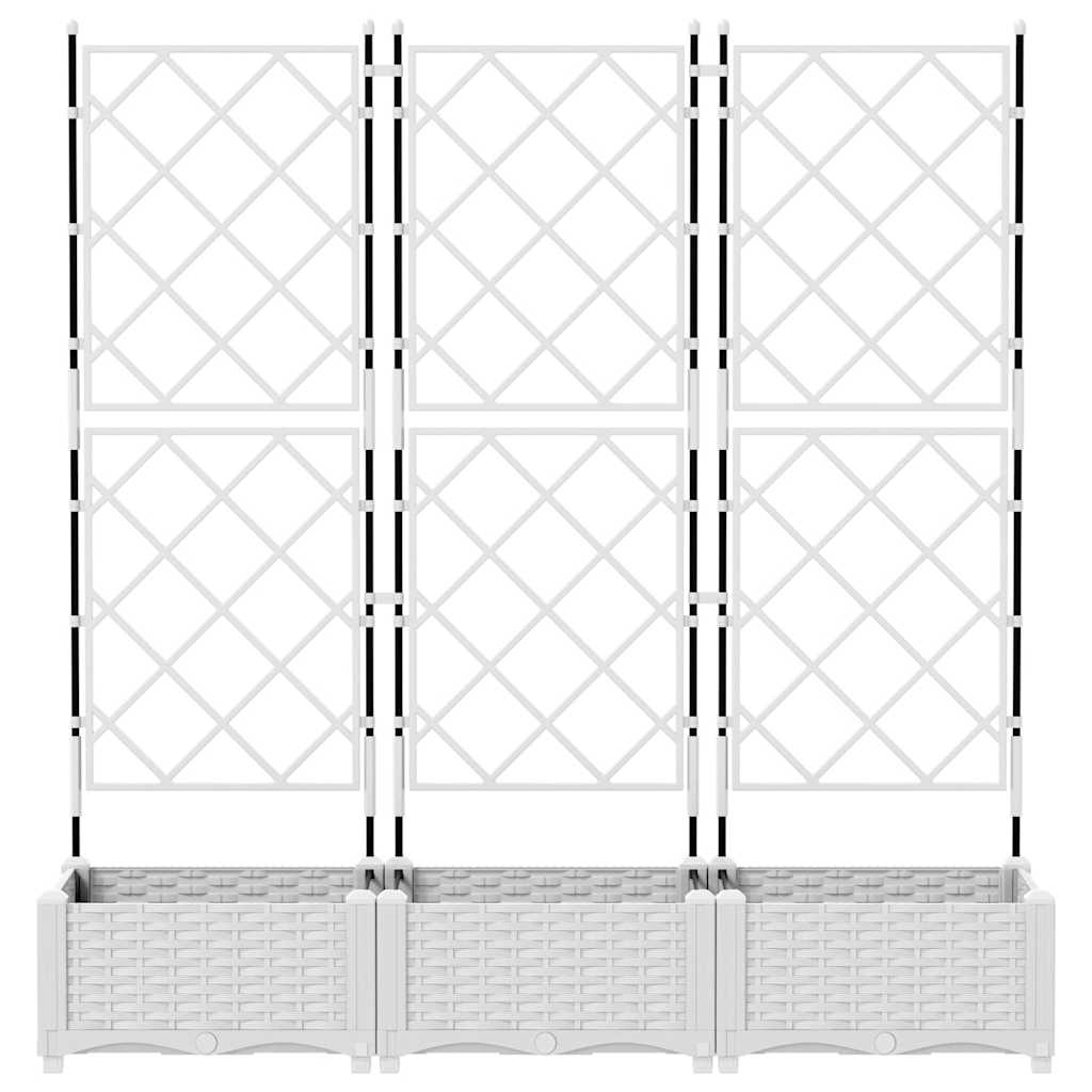 vidaXL Κηποτινάκι με Τρέλα 3 pcs Λευκό 120 x 40 x 125.5 εκ. PP