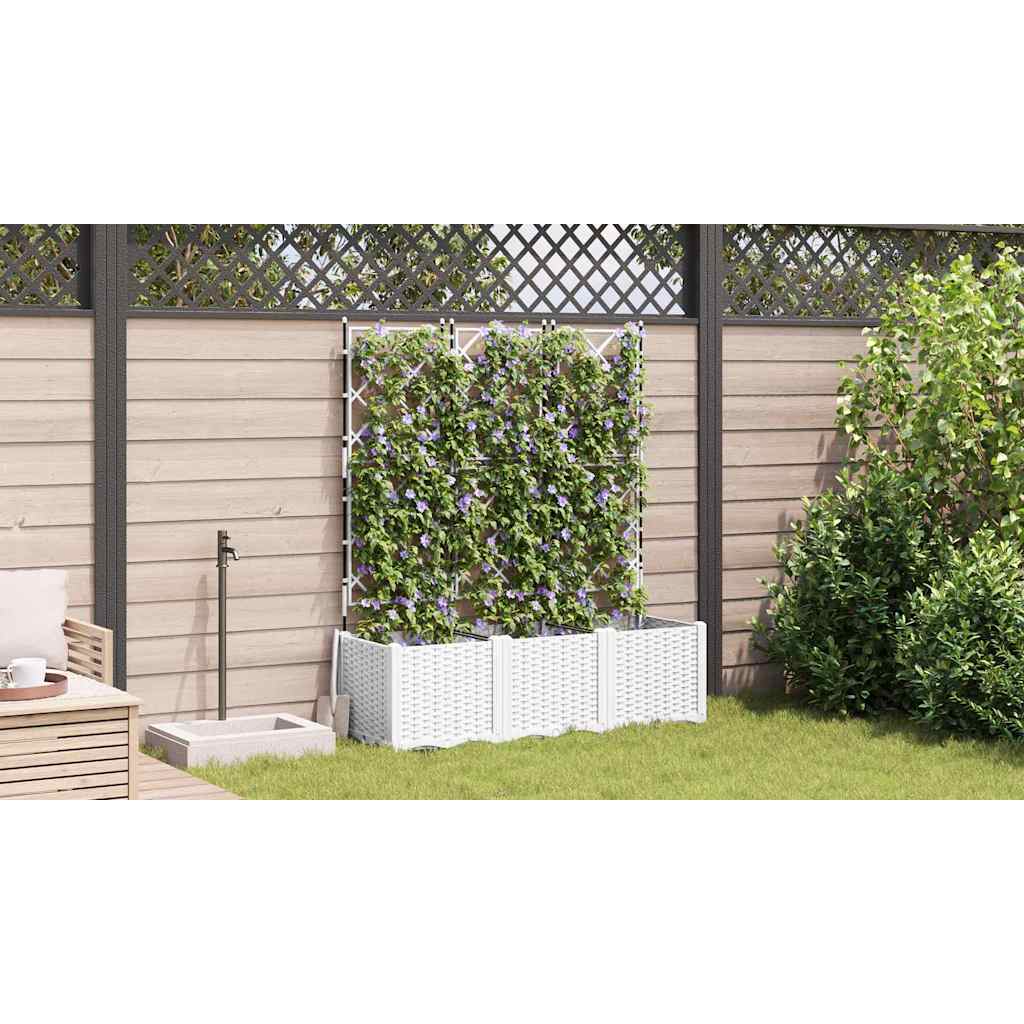 vidaXL Κηποτινάκι με Τρέλα 3 pcs Λευκό 120 x 40 x 143 εκ. PP