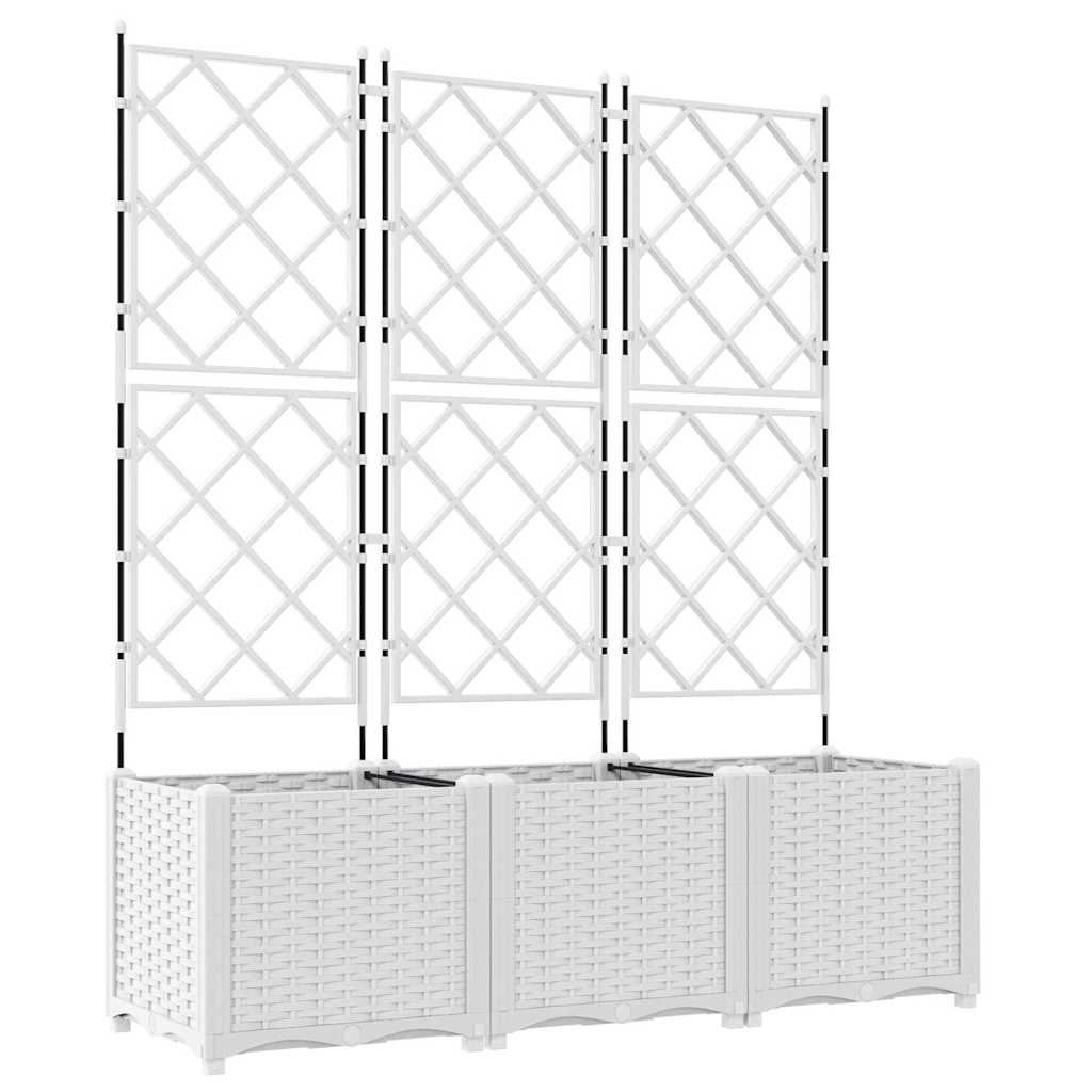 vidaXL Κηποτινάκι με Τρέλα 3 pcs Λευκό 120 x 40 x 143 εκ. PP