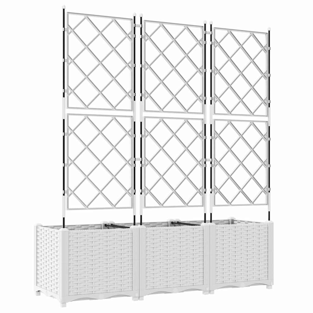 vidaXL Κηποτινάκι με Τρέλα 3 pcs Λευκό 120 x 40 x 143 εκ. PP