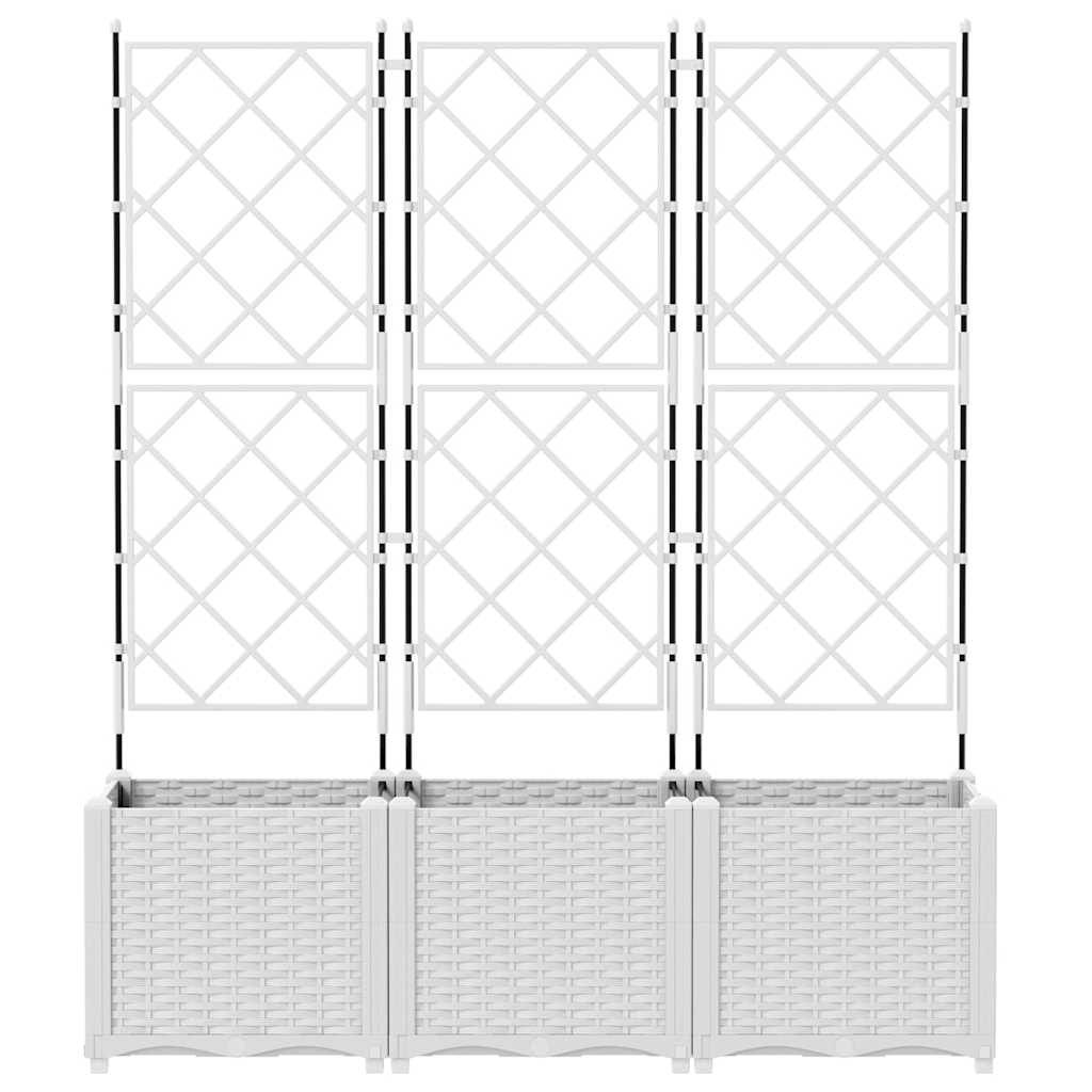 vidaXL Κηποτινάκι με Τρέλα 3 pcs Λευκό 120 x 40 x 143 εκ. PP