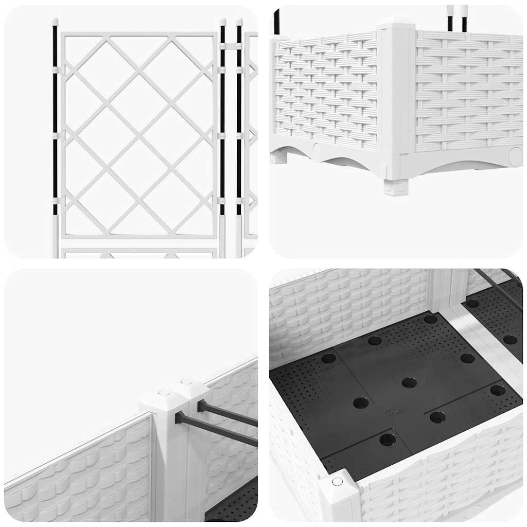 vidaXL Κηποτινάκι με Τρέλα 5 pcs Λευκό 120 x 120 x 125.5 εκ. PP