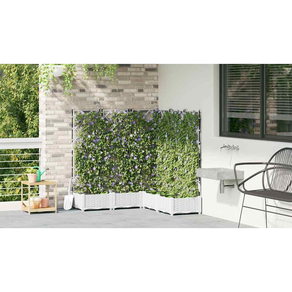 vidaXL Κηποτινάκι με Τρέλα 5 pcs Λευκό 120 x 120 x 125.5 εκ. PP