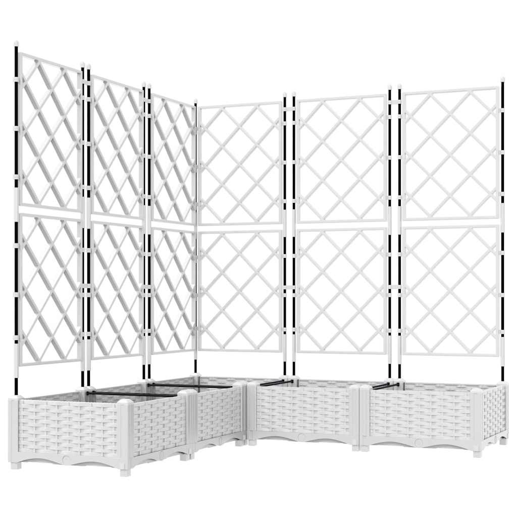 vidaXL Κηποτινάκι με Τρέλα 5 pcs Λευκό 120 x 120 x 125.5 εκ. PP