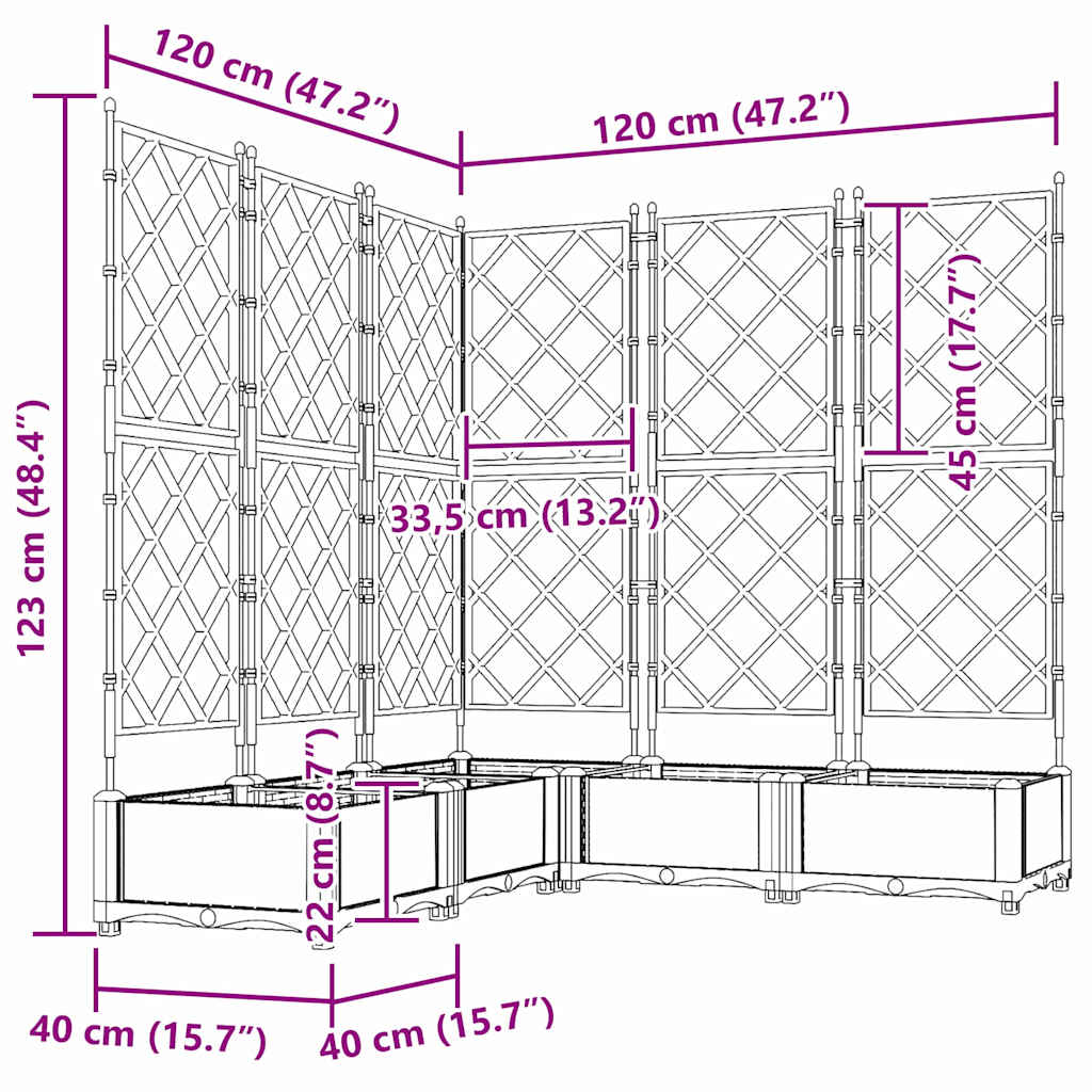vidaXL Κηποτινάκι με Τρέλα 5 pcs Λευκό 120 x 120 x 125.5 εκ. PP