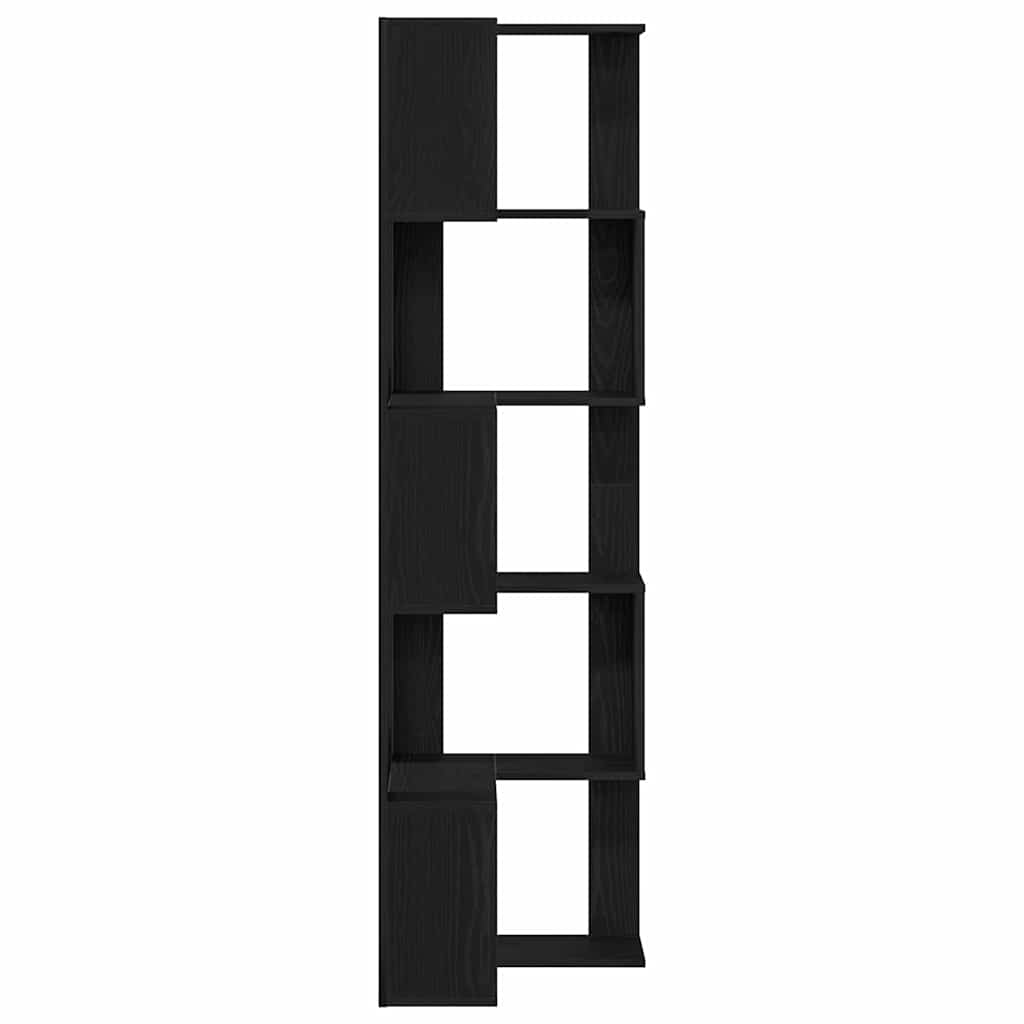 vidaXL Γωνιακή Βιβλιοθήκη Μαύρη δρυς 50 x 50 x 179 εκ.