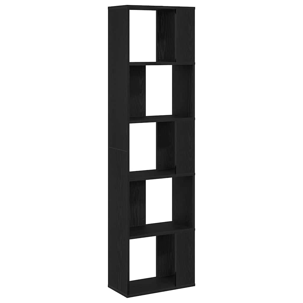 vidaXL Βιβλιοθήκη Μαύρη δρυς 45 x 23.5 x 162.5 εκ. Επεξεργασμένο ξύλο