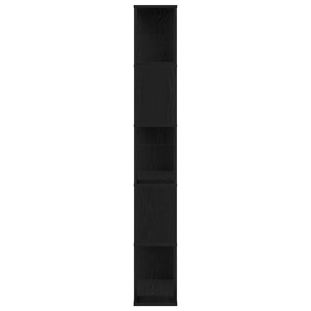 vidaXL Βιβλιοθήκη Μαύρη δρυς 45 x 23.5 x 162.5 εκ. Επεξεργασμένο ξύλο