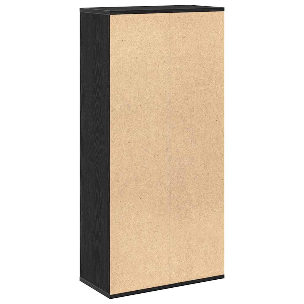 vidaXL Βιβλιοθήκη Μαύρη δρυς 50 x 25 x 105 εκ. Επεξεργασμένο ξύλο