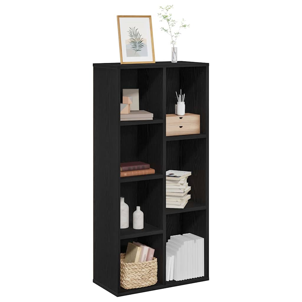 vidaXL Βιβλιοθήκη Μαύρη δρυς 50 x 25 x 105 εκ. Επεξεργασμένο ξύλο