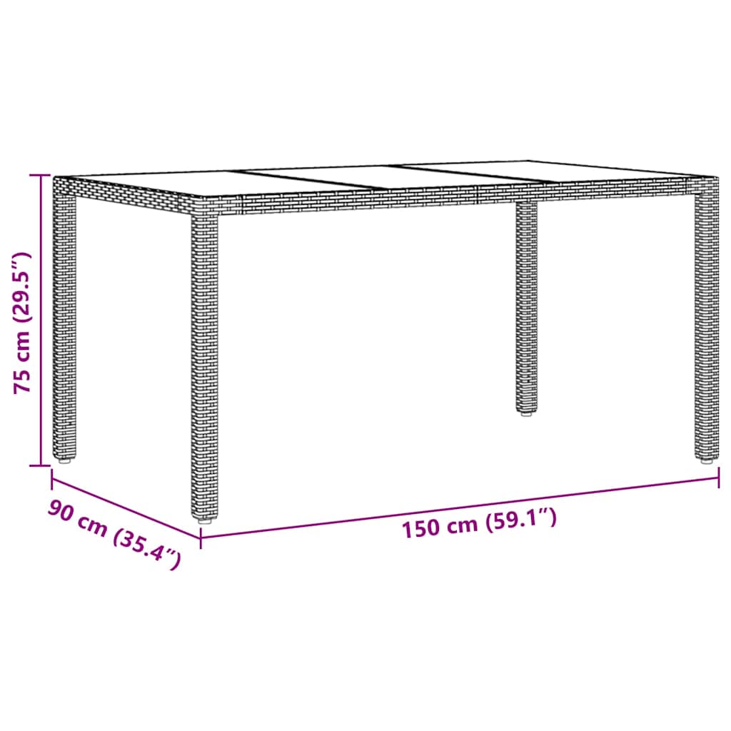 vidaXL Σέτ φαγητού για κήπο 5 pcs Μπεζ συνθετικό ρατάν