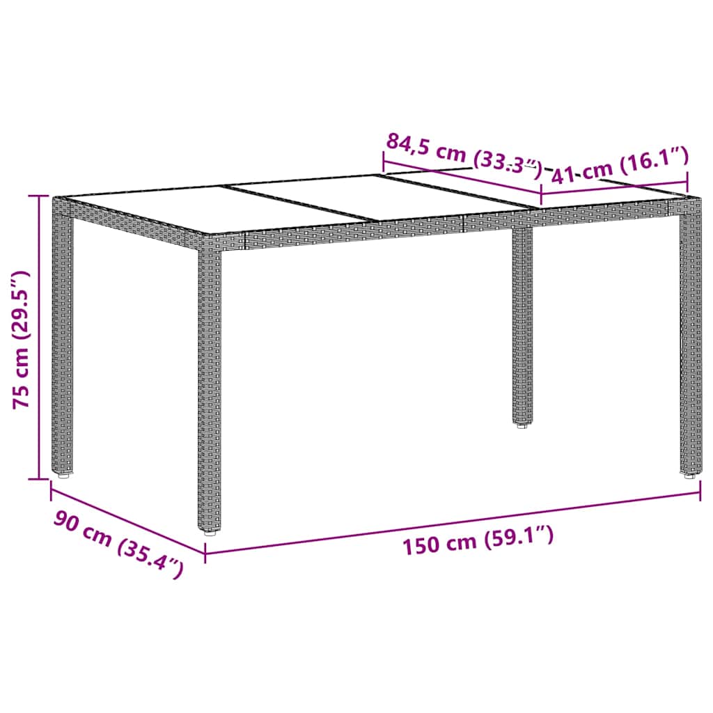 vidaXL Σέτ φαγητού για κήπο 5 pcs Ανοιχτό γκρι 150 x 90 x 75 cm