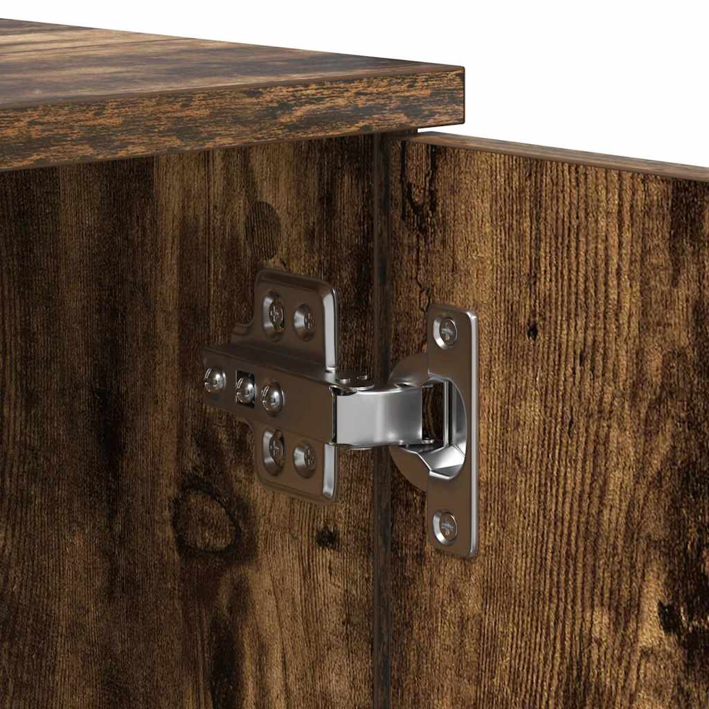 vidaXL Κρεβάτι με αποθηκευτικό χώρο Καπνιστή δρυς 80 x 200 cm