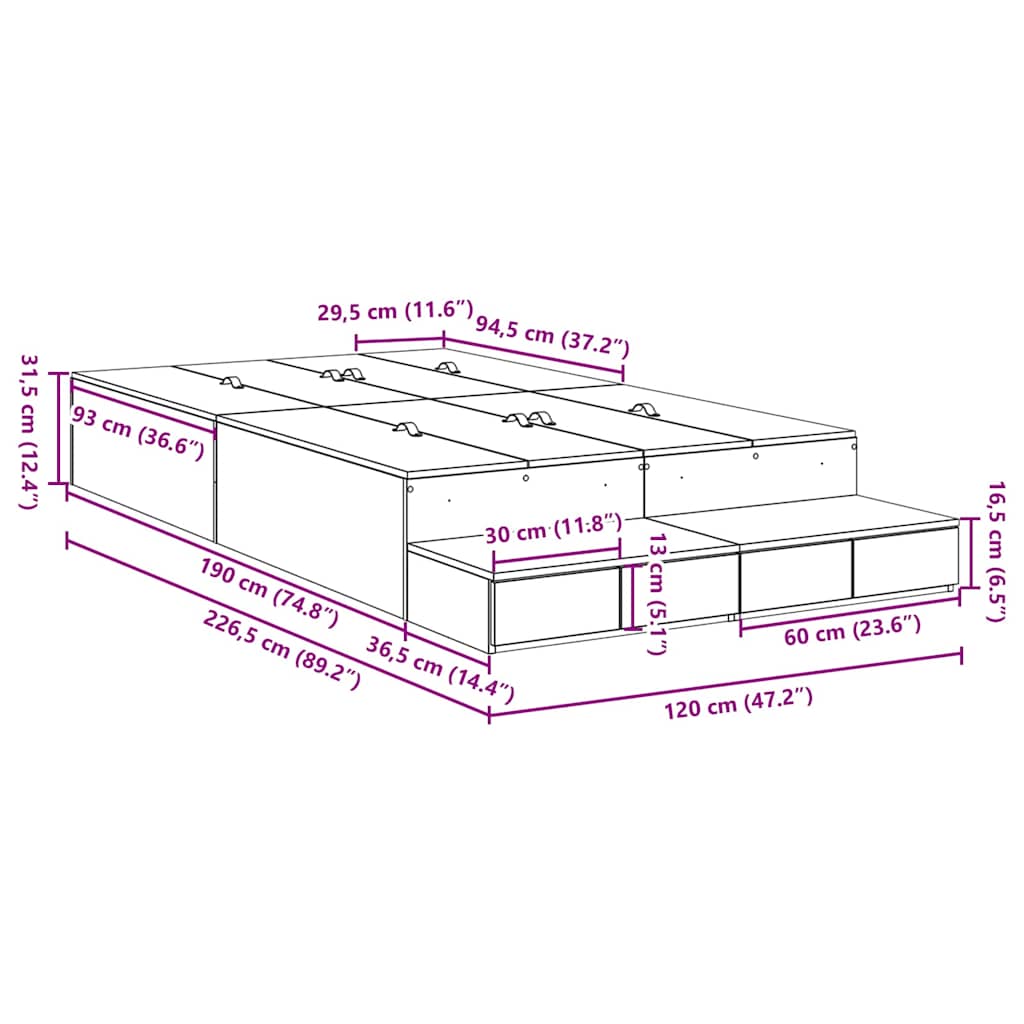 vidaXL Καπλαμάς Κρεβατοκάμαρας Σονομάς 120x190 εκ.