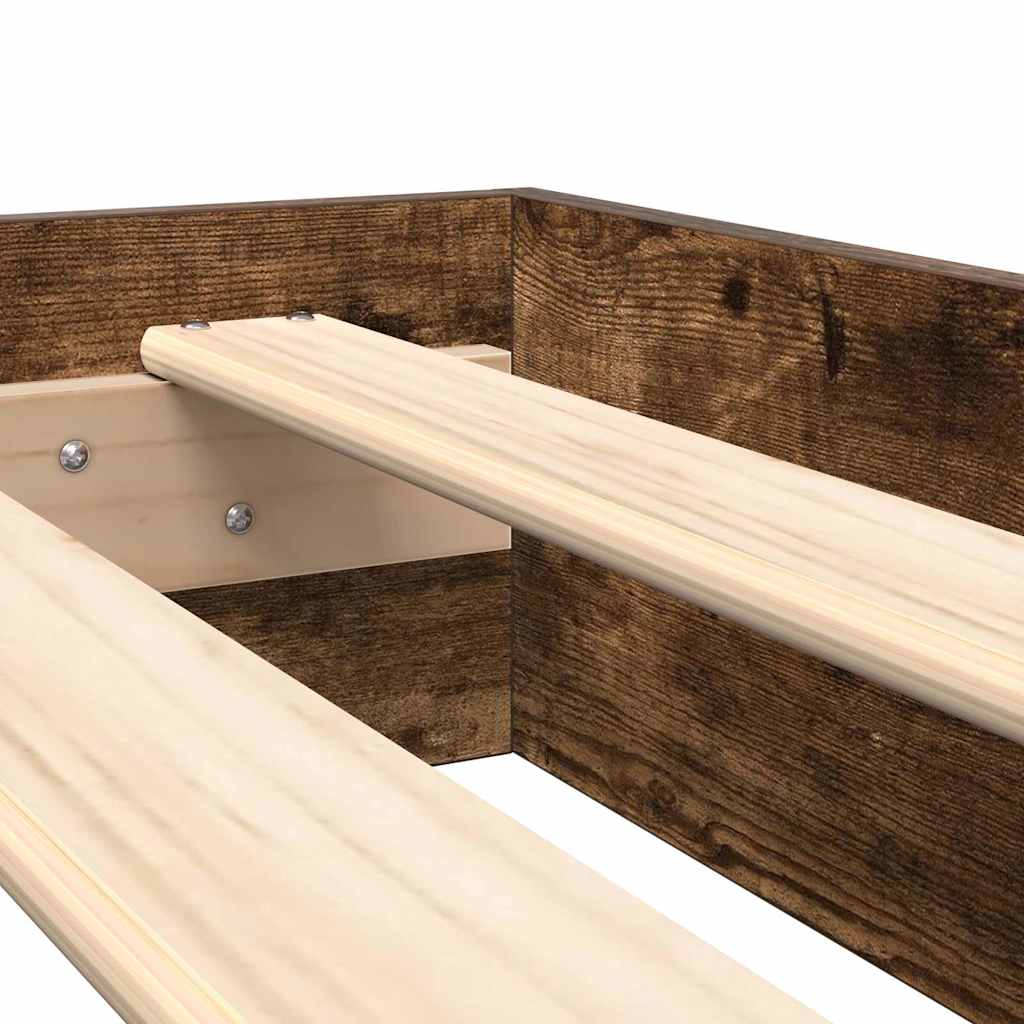 vidaXL Κρεβάτι Βιβλιοθήκης με κεφαλάρι Καπνιστή δρυς 75 x 190 cm