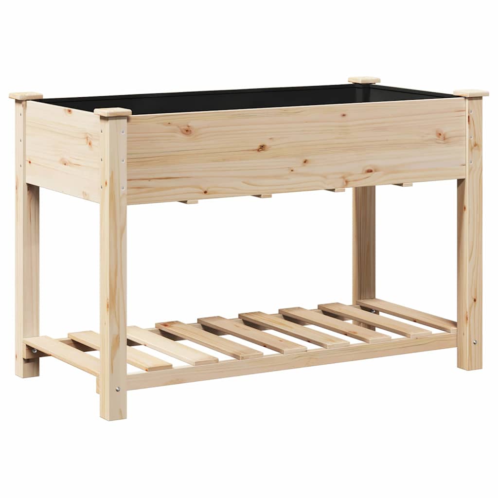 vidaXL Γλάστρα Κήπου Μπεζ 115 x 59 x 76.5 εκ Στερεό ξύλο έλατου