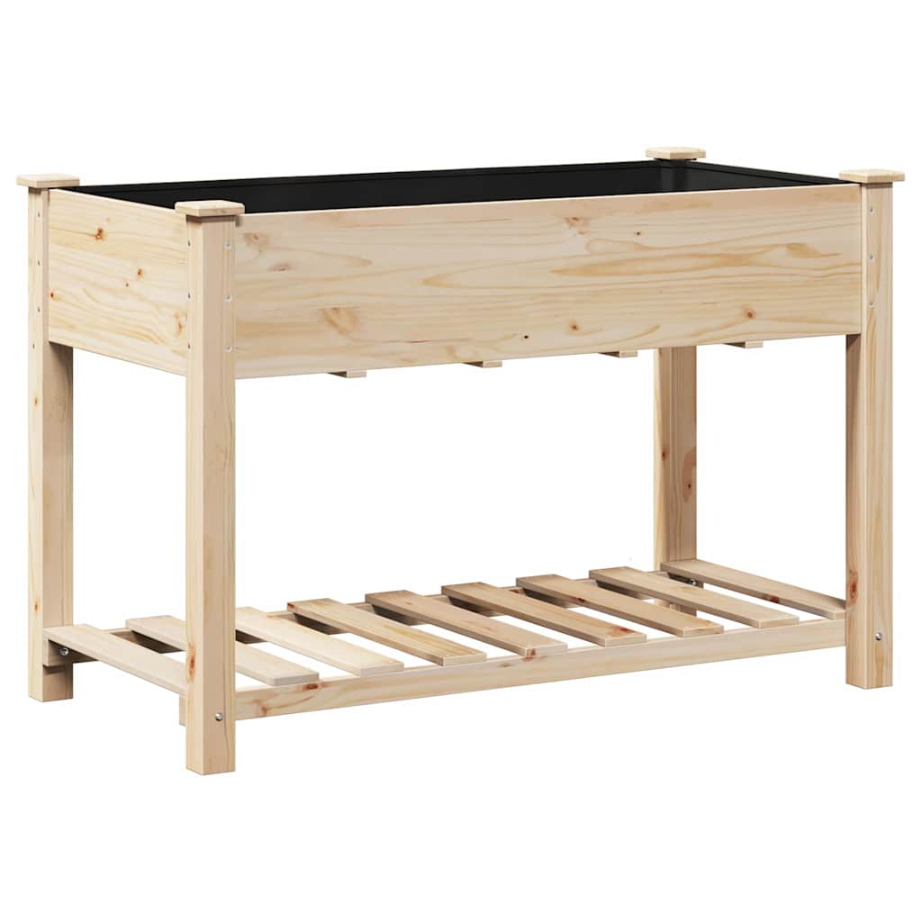 vidaXL Γλάστρα Κήπου Μπεζ 115 x 59 x 76.5 εκ Στερεό ξύλο έλατου