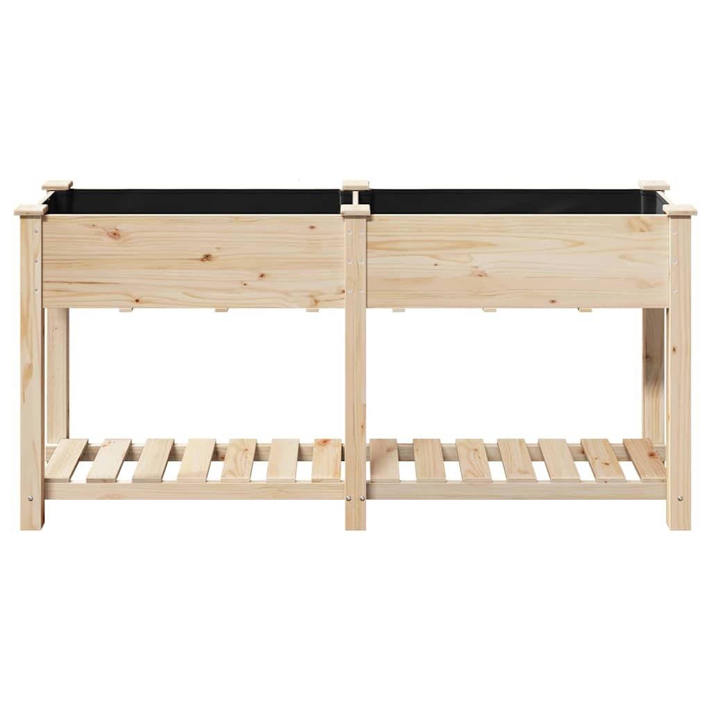 vidaXL Γλάστρα Κήπου Μπεζ 161 x 43 x 76.5 εκ Στερεό ξύλο έλατου