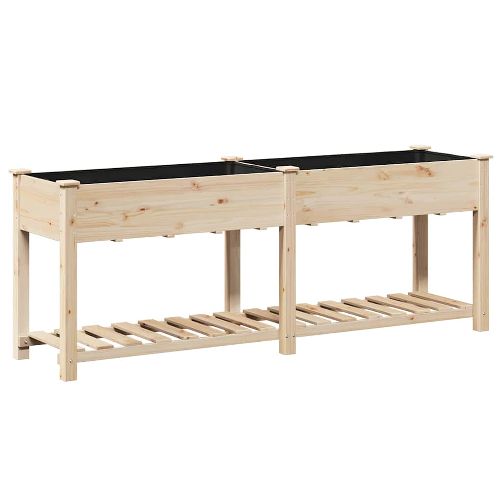 vidaXL Γλάστρα Κήπου Μπεζ 203 x 53 x 76.5 εκ Στερεό ξύλο έλατου