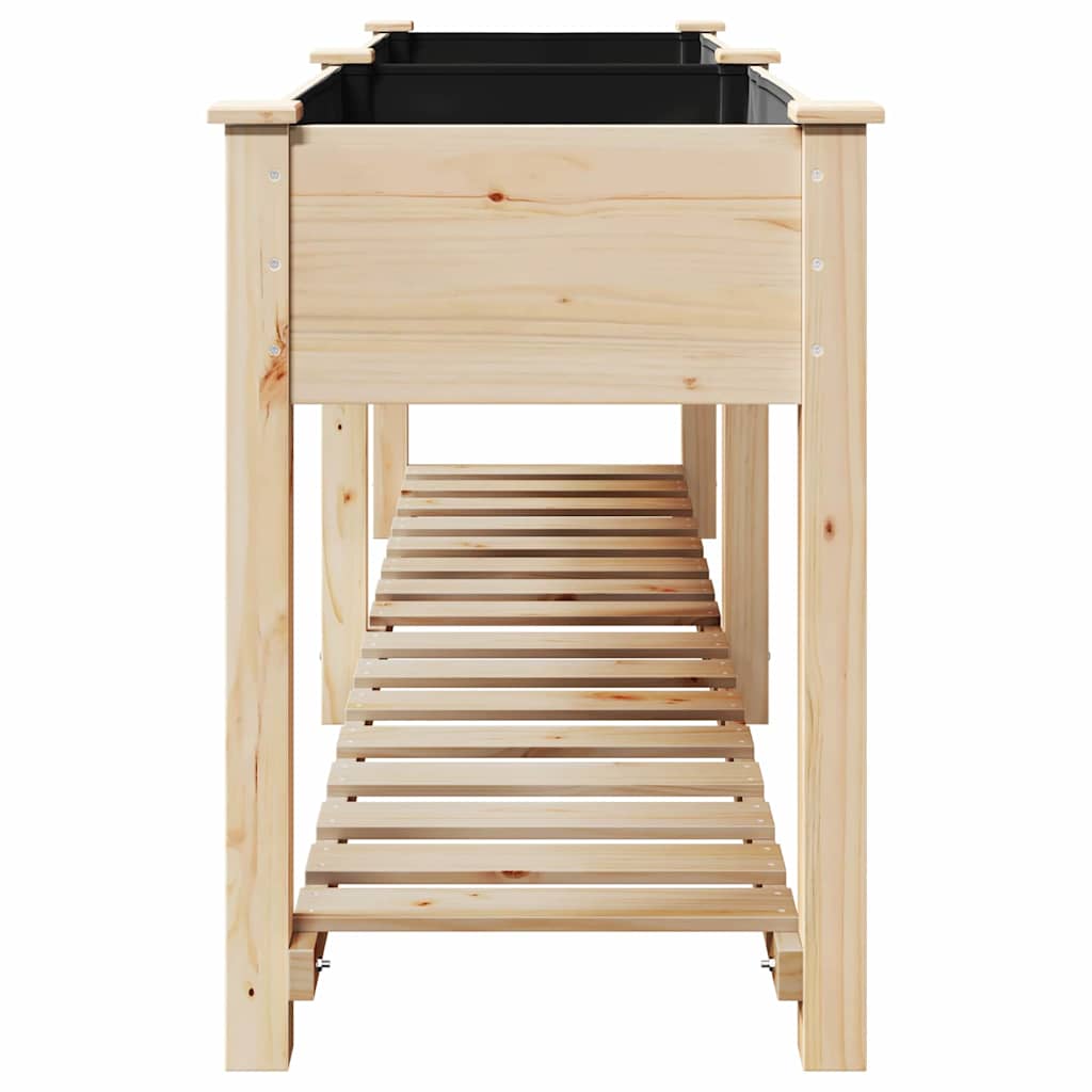 vidaXL Γλάστρα Κήπου Μπεζ 203 x 53 x 76.5 εκ Στερεό ξύλο έλατου