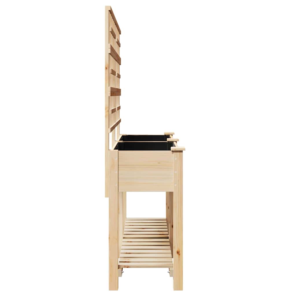 vidaXL Γλάστρα Κήπου Μπεζ 161 x 46 x 152.5 εκ. Στερεό ξύλο έλατου