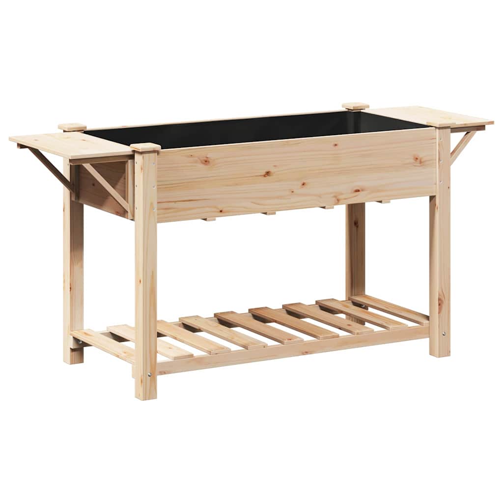 vidaXL Γλάστρα Κήπου Μπεζ 155 x 59 x 76.5 εκ. Στερεό ξύλο έλατου