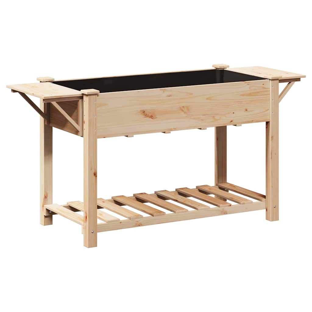 vidaXL Γλάστρα Κήπου Μπεζ 155 x 59 x 76.5 εκ. Στερεό ξύλο έλατου