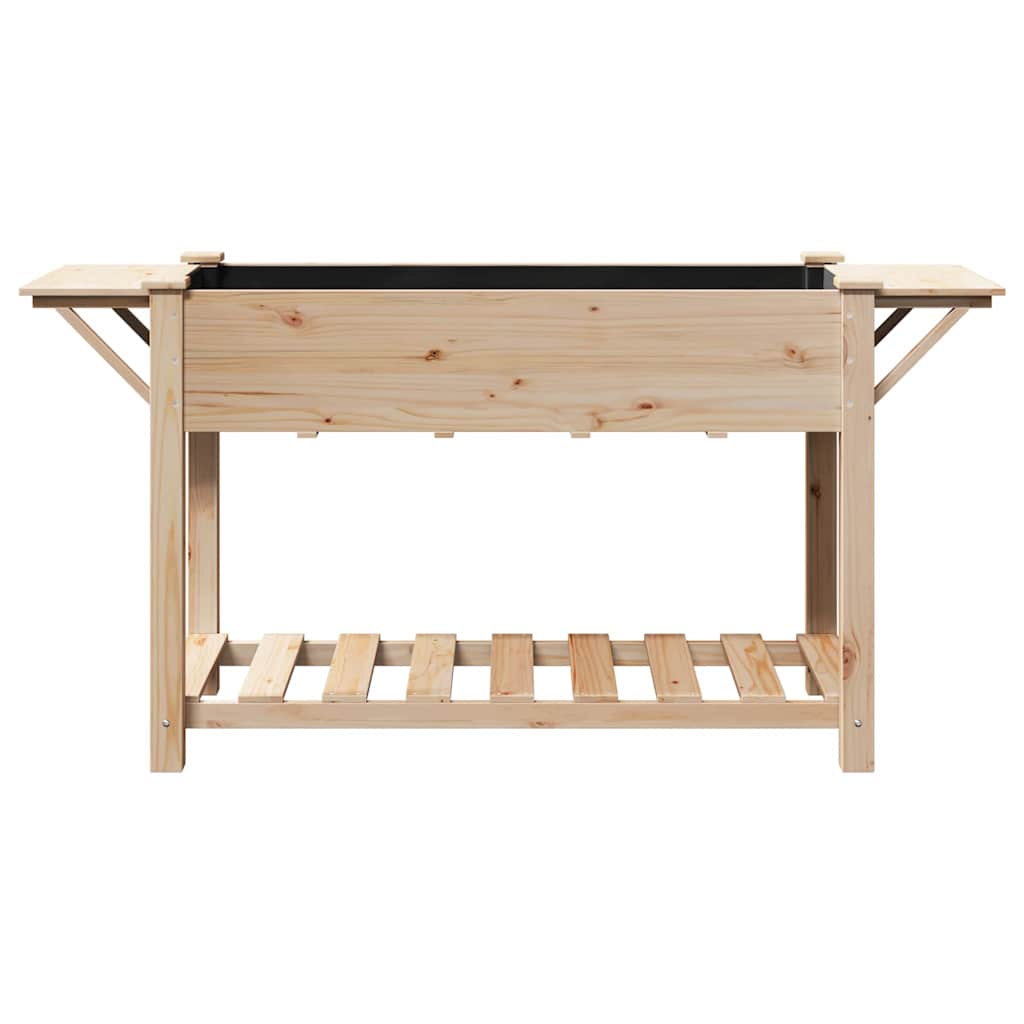 vidaXL Γλάστρα Κήπου Μπεζ 155 x 59 x 76.5 εκ. Στερεό ξύλο έλατου