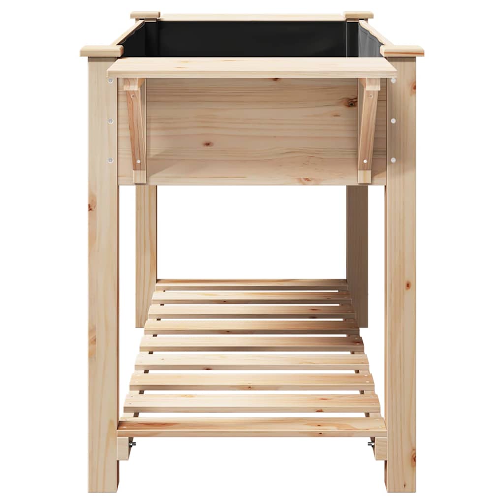 vidaXL Γλάστρα Κήπου Μπεζ 155 x 59 x 76.5 εκ. Στερεό ξύλο έλατου